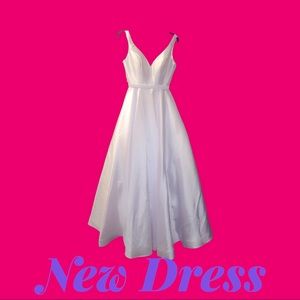 Brand New  Beautiful White Satin Ball Gown